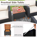 Costway Ensemble de Meubles de Jardin 7 Pièces avec Causeuse Fauteuils Ottomans & - Voir les Détails