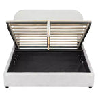 Lit capitonné Queen Size avec rangement escamotable - Blanc