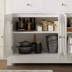 Buffet étroit de 140 cm avec 3 tiroirs et 4 portes pour cuisine, salle à manger, salon