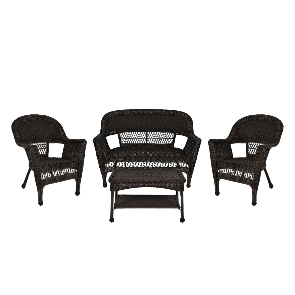 Salon de conversation 4 pièces en osier pour terrasse