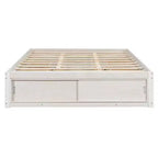 Cadre de lit plateforme Whisen Queen avec 4 tiroirs de rangement et rangement dans le pied de lit