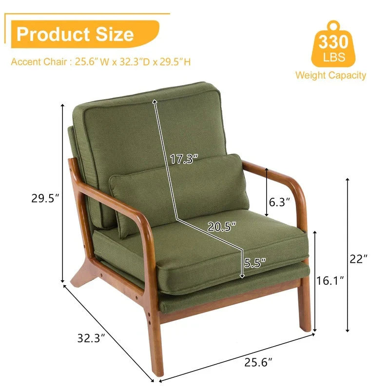 Fauteuil d'appoint rembourré Mid-Century Modern