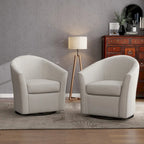 Lot de 2 fauteuils pivotants modernes avec accoudoirs pour salon