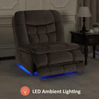 MCombo Fauteuil inclinable électrique sans accoudoirs surdimensionné à double moteur, inclinable Zeroarms parfait pour le salon en tissu PR607