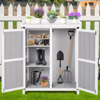 Meuble de rangement extérieur, établi de jardinage - Station de travail de jardin en bois étanche avec plateau galvanisé, étagères réglables pour jardin/terrasse/pelouse