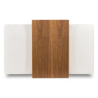 Ottoman Poly & Bark Jarmo avec table en noyer réglable – Cuir pleine fleur véritable italien