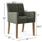 Lot de 6 chaises de salle à manger capitonnées avec accoudoirs, fauteuils modernes en lin avec pieds en bois, chaises d'appoint pour salle à manger, salon – Panipeachy