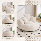 Canapé poire pour adultes et enfants, grand fauteuil poire en velours côtelé avec 3 oreillers et accoudoirs pour salon et chambre à coucher