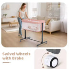 Berceau bébé avec roues 鈥?Beige / Gris / Rose, Cododo, pour 1 bébé
