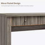 Meuble de rangement de bureau cannelé, bureau de direction moderne de 54 po avec station de recharge, bureau d'ordinateur en bois avec tiroirs classeurs pour bureau d'étude