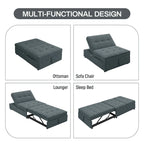 Canapé convertible 3 places 4-en-1 en lin 72,5" avec dossier réglable sur 5 niveaux et poche de rangement