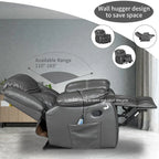 Fauteuil inclinable massant et chauffant en cuir, assise large et durable