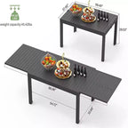 Table à manger extensible Okak en aluminium pour patio, cuisine et salle à manger