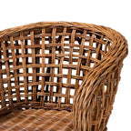 bali & pari Mario Ensemble de 2 chaises de salle à manger modernes de style bohème en teck et rotin, finition marron naturel
