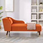 Chaise longue moderne en velours, chaise longue rembourrée avec accoudoir incurvé, canapé-lit de salon pour chambre, bureau, salon