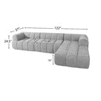 Canapé d'angle moderne Christopher Knight Home Keri 122 en mousse haute densité avec dossier bas