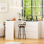 Desserte de buffet intelligente rotative/extensible avec 6 tiroirs, plan de travail étendu, tapis antidérapant, table à manger rotative, îlot de cuisine/garde-manger