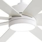 Ventilateur de plafond de 65 pouces à 8 pales noires avec lumière LED et télécommande