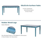 Ensemble de salle à manger 6 pièces en bois avec 4 chaises et un banc, table avec tiroir