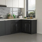Meuble d'angle de cuisine efficace, îlot de cuisine en L : Grand espace de rangement avec tiroirs à glissière fluide, comptoir UV