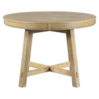 Table de salle à manger ronde extensible de style ferme avec 16 rallonges en bois