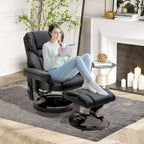 Fauteuil de massage inclinable HOMCOM avec pouf repose-pieds