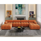 138 Canapé sectionnel modulable convertible, canapés et sofas minimalistes en velours en forme de U