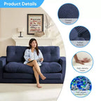 Mjkone Canapé-Lit Futon Convertible 2-en-1 180 cm, Canapé Deux Places Pliable en Tissu Côtelé avec Boutons Touffetés, Idéal pour Petits Espaces