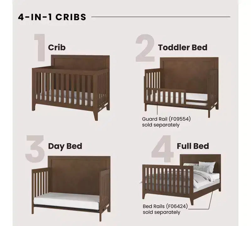 Ensemble de chambre de bébé 3 pièces Child Craft Kieran comprenant un lit de bébé convertible 4-en-1, une commode double et une commode
