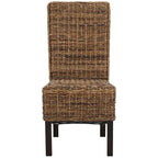 Lot de 2 chaises de salle à manger en osier naturel 48L x 56P x 104H cm, style bohème côtier