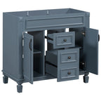 Meuble-lavabo de salle de bain moderne de 91 cm avec lavabo et armoire de toilette, 2 portes et 2 tiroirs