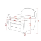 Fauteuil Club Paris en Cuir Véritable Pasargad Home, Marron