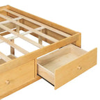 Cadre de lit plateforme Whisen Queen avec 4 tiroirs de rangement et rangement dans le pied de lit