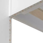 Lit superposé double sur toute la longueur avec rangement, lumières LED et station de charge, lit superposé en bois avec étagères latérales pour enfants et adolescents