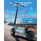 Trottinette électrique ECOLEAP L7 pour adultes, moteur de crête de 1500W, 45 km/h, autonomie de 80 km, double suspension, freins à disque avant et arrière, UL