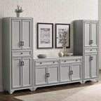 Ensemble buffet et garde-manger 3 pièces Tara aspect vieilli - Crosley