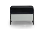 Table de chevet minimaliste en verre noir pour chambres modernes