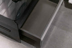 Table de chevet minimaliste en verre noir pour chambres modernes