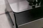 Table de chevet minimaliste en verre noir pour chambres modernes