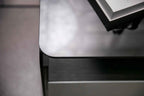 Table de chevet minimaliste en verre noir pour chambres modernes