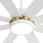 Ventilateur de plafond de 65 pouces à 8 pales noires avec lumière LED et télécommande