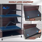 Grande Cage pour Petits Animaux, Cage à Furets - Habitat à 5 Niveaux de 150 cm avec Armoire de Rangement, Comprend Hamac/Roues/Rampes Amovibles/Plateaux Faciles à Nettoyer
