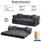 Canapé-lit convertible 5-en-1 80,7 po – Velours côtelé, 1200 lb, Aucun assemblage