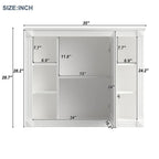 Meuble-lavabo de salle de bain moderne de 91 cm avec lavabo et armoire de toilette, 2 portes et 2 tiroirs