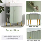 Meuble-lavabo de salle de bain blanc de 21,6 po, ensemble avec meuble de rangement, vasque en céramique simple, rangement à gauche