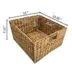 eHemco 3 tiroirs de rangement avec 6 paniers en jacinthe d'eau naturelle