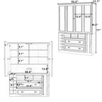 Garde-manger de cuisine autoportant Whisen de 180 cm de haut, grand buffet de salle à manger avec 4 portes pliantes, étagères, porte-bouteilles