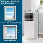 Climatiseur portable 8 000 BTU - 3-en-1 : refroidissement, déshumidificateur et ventilateur pour 32,5 m² avec mode nuit et garantie d'un an