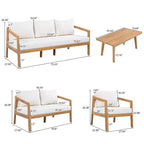 Christopher Knight Home Sunny Salon de jardin moderne 5 pièces en acacia avec table rectangulaire à lattes et 7 places