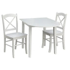 Ensemble de salle à manger 3 pièces avec table à rallonges style cottage rustique